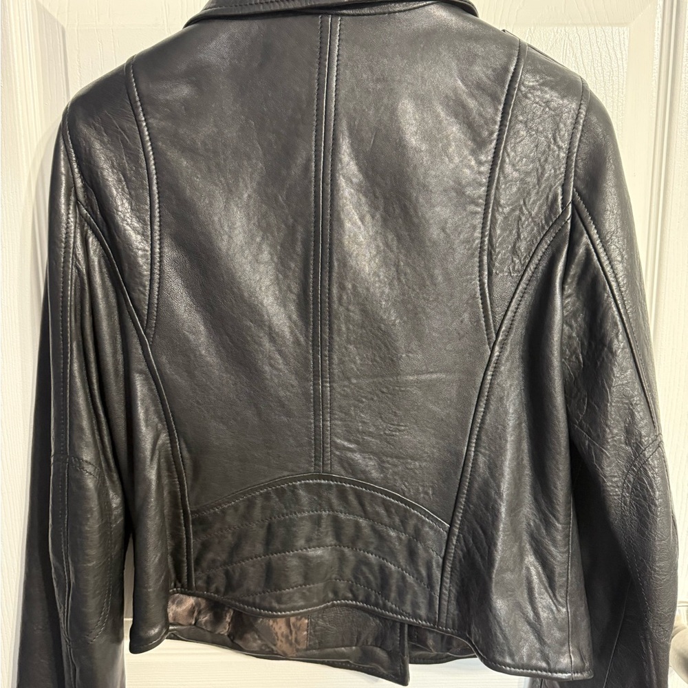 Black Rivet Classic Black Leather Jacket - Picture 3 of 5